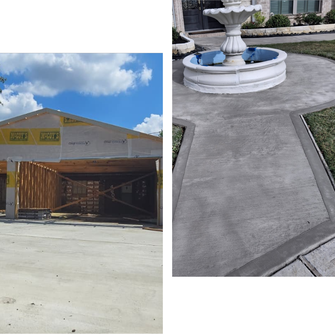 House construction with garage