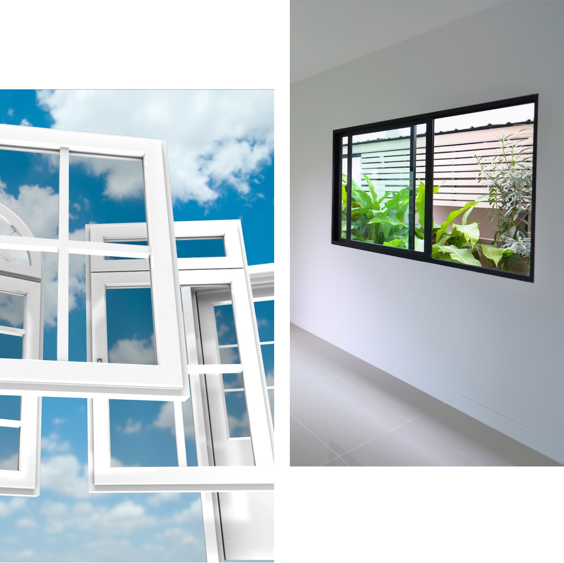 Open windows with sky view