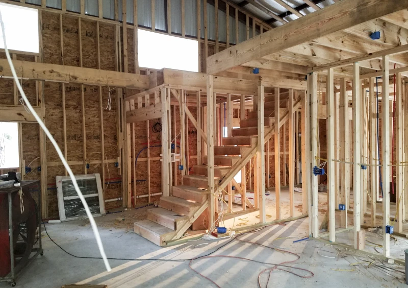 Interior view of unfinished building