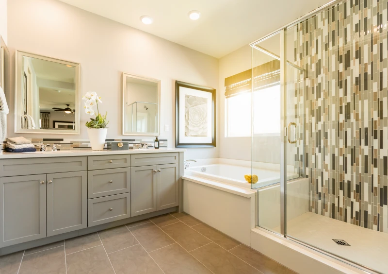 Modern bathroom with glass shower
