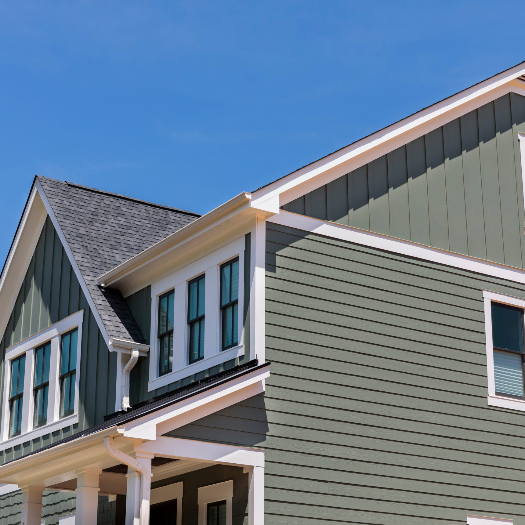 Triangular roof design on house